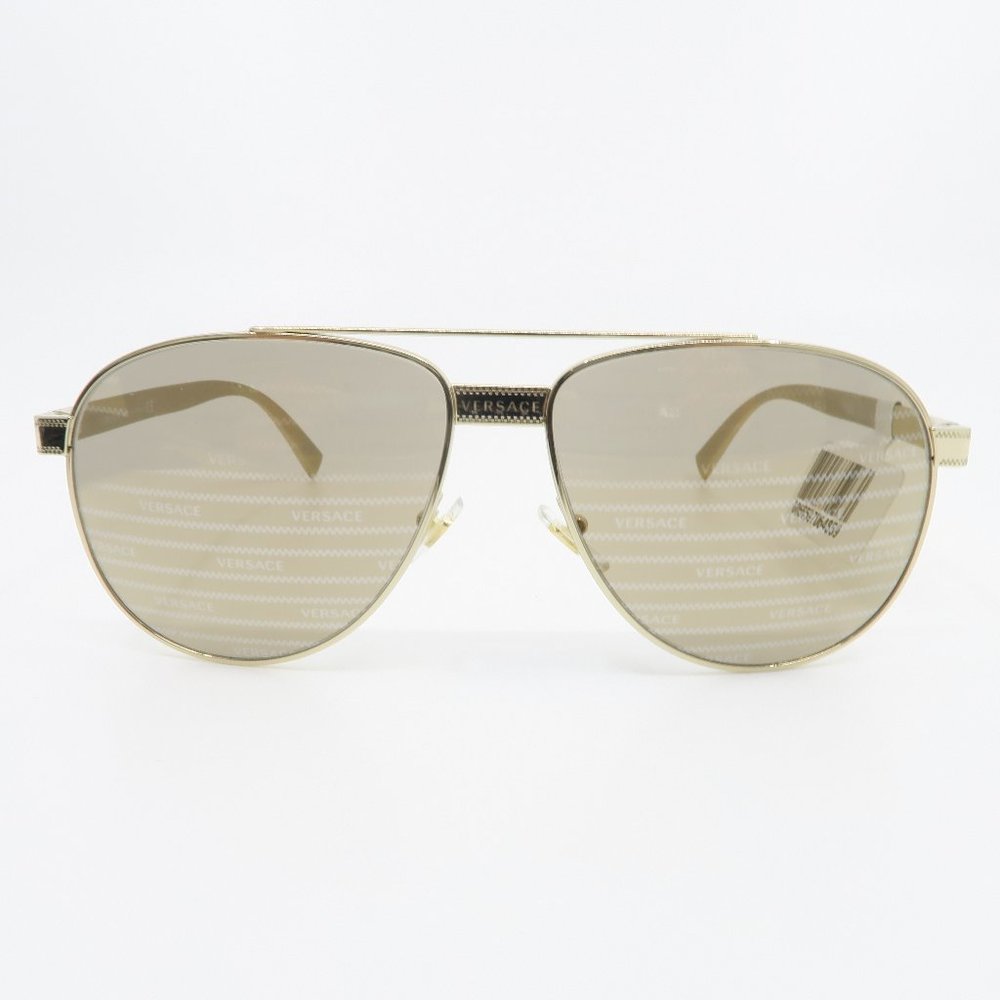 Versace Gold Aviator Logo Lens VE 2209 1252/V3 - Picture 2 of 10